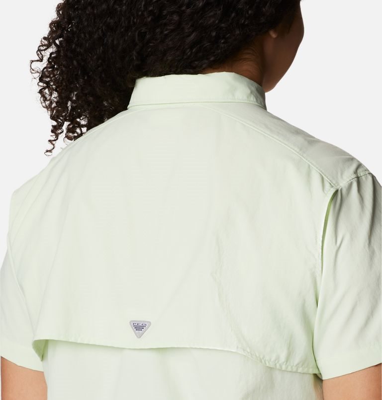 Women's Columbia PFG Bahama Short Sleeve Shirts Mint | Plus Size CA-W4C85